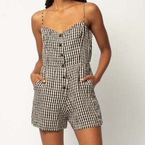 Reformation The Loop Gingham Romper